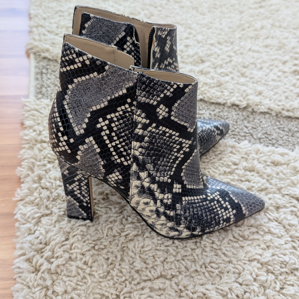 Marc Fisher Snakeskin Pattern Ankle Boots